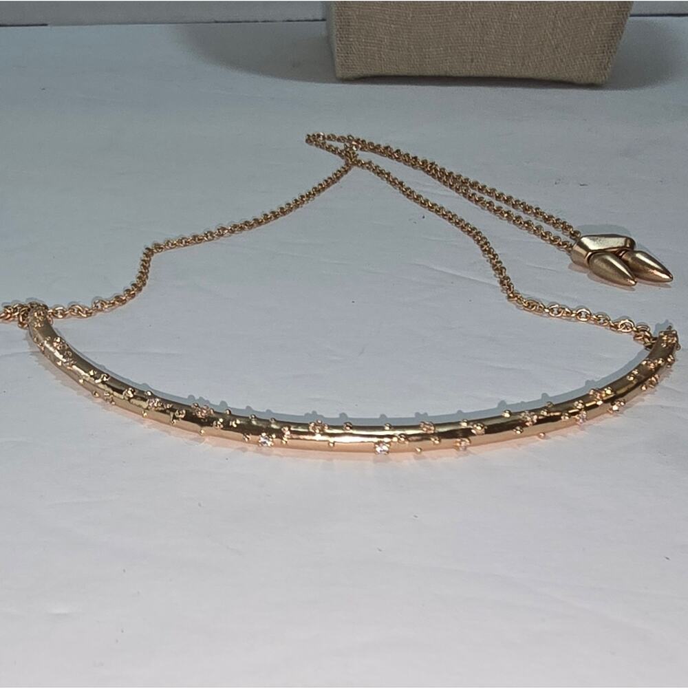 Kendra Scott Amber‎ Choker Rose Gold-Tone Curved Bar Necklace